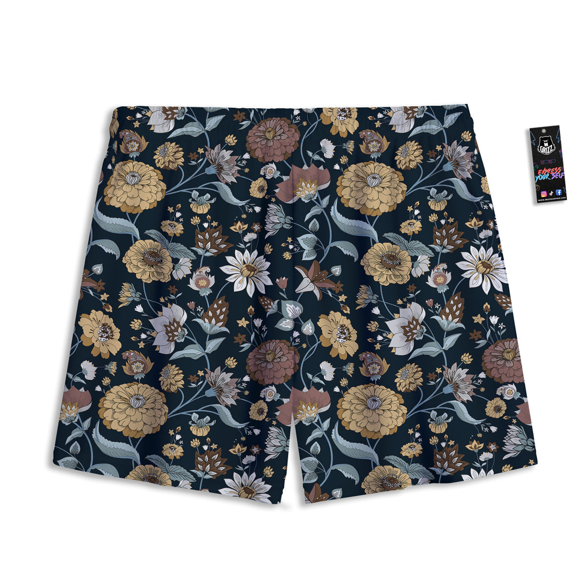 Flower Floral Vintage Print Pattern Mesh Shorts