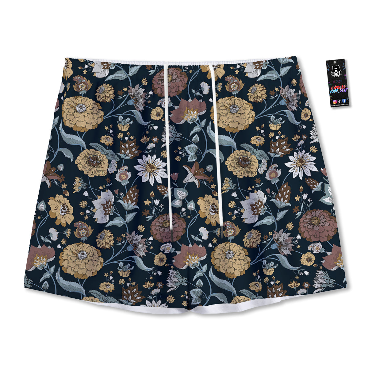 Flower Floral Vintage Print Pattern Mesh Shorts