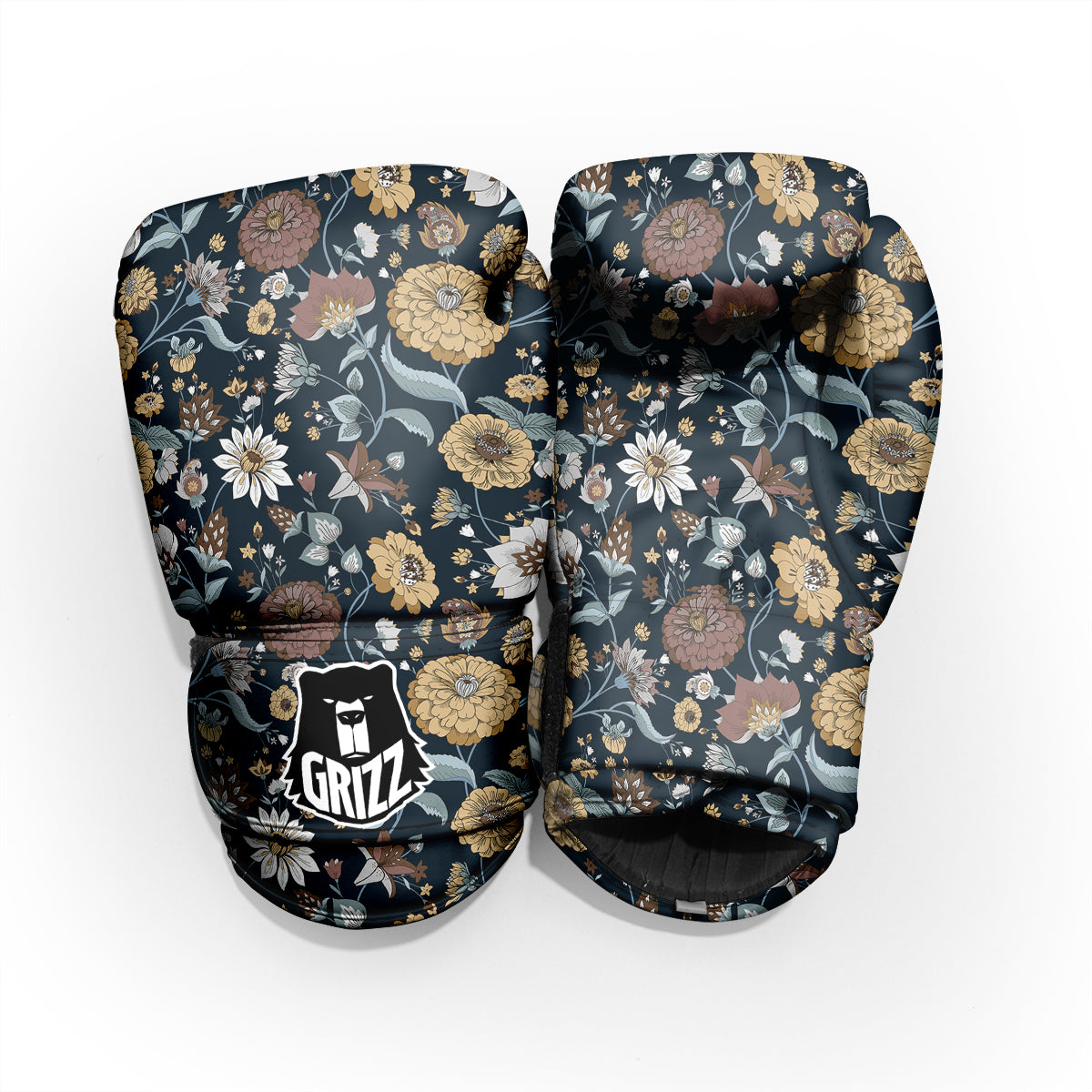 Flower Floral Vintage Print Pattern Sparring Gloves-grizzshop