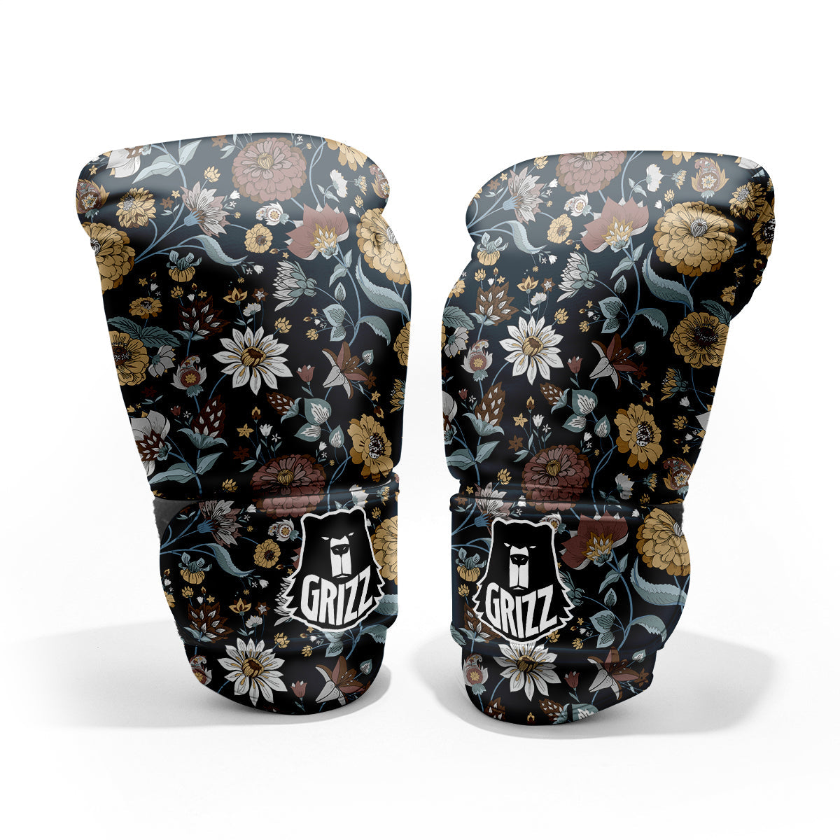 Flower Floral Vintage Print Pattern Sparring Gloves-grizzshop