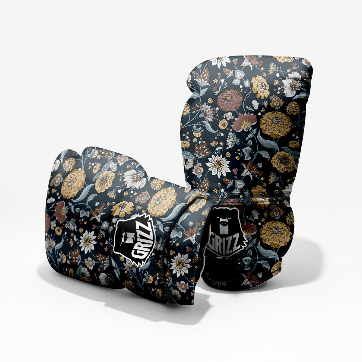 Flower Floral Vintage Print Pattern Sparring Gloves-grizzshop