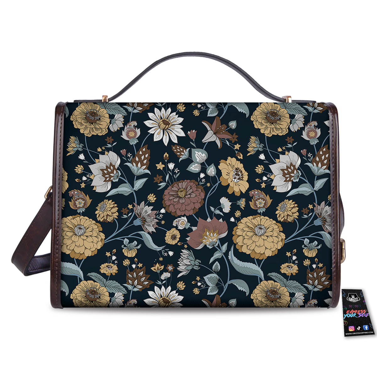 Flower Floral Vintage Print Pattern Women's Satchel Bag-grizzshop