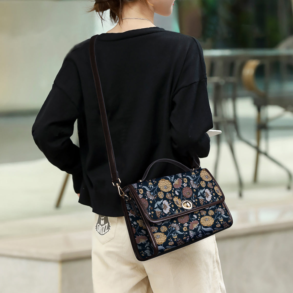 Flower Floral Vintage Print Pattern Women's Satchel Bag-grizzshop