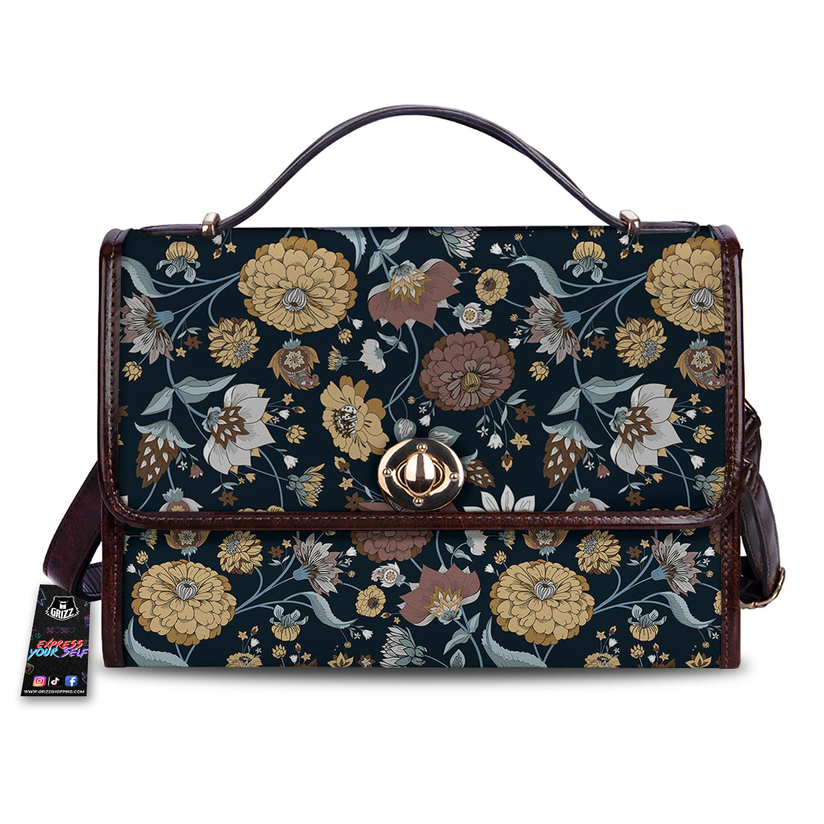 Flower Floral Vintage Print Pattern Women's Satchel Bag-grizzshop