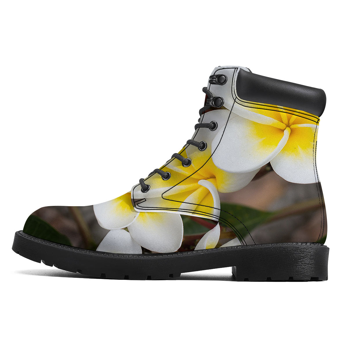 Flower Frangipani Print Boots-grizzshop