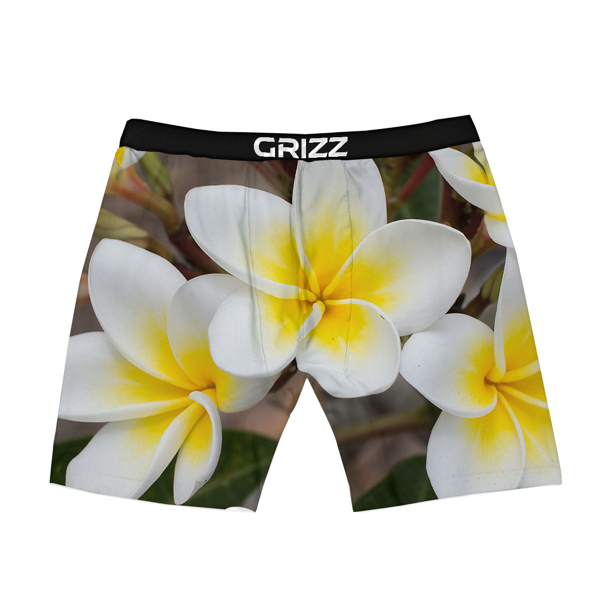 Flower Frangipani Print Boxer Briefs-grizzshop