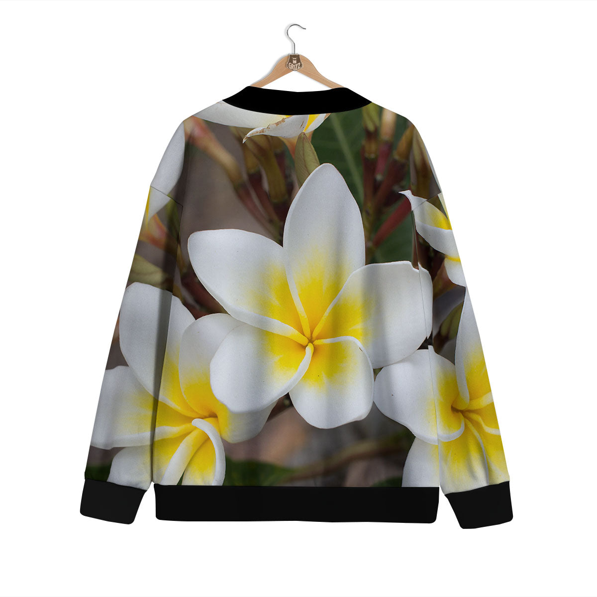 Flower Frangipani Print Cardigan-grizzshop