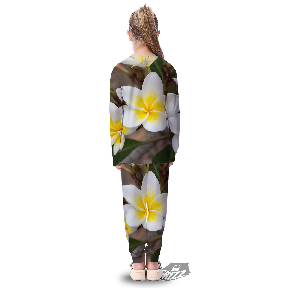 Flower Frangipani Print Kid's Pajamas-grizzshop