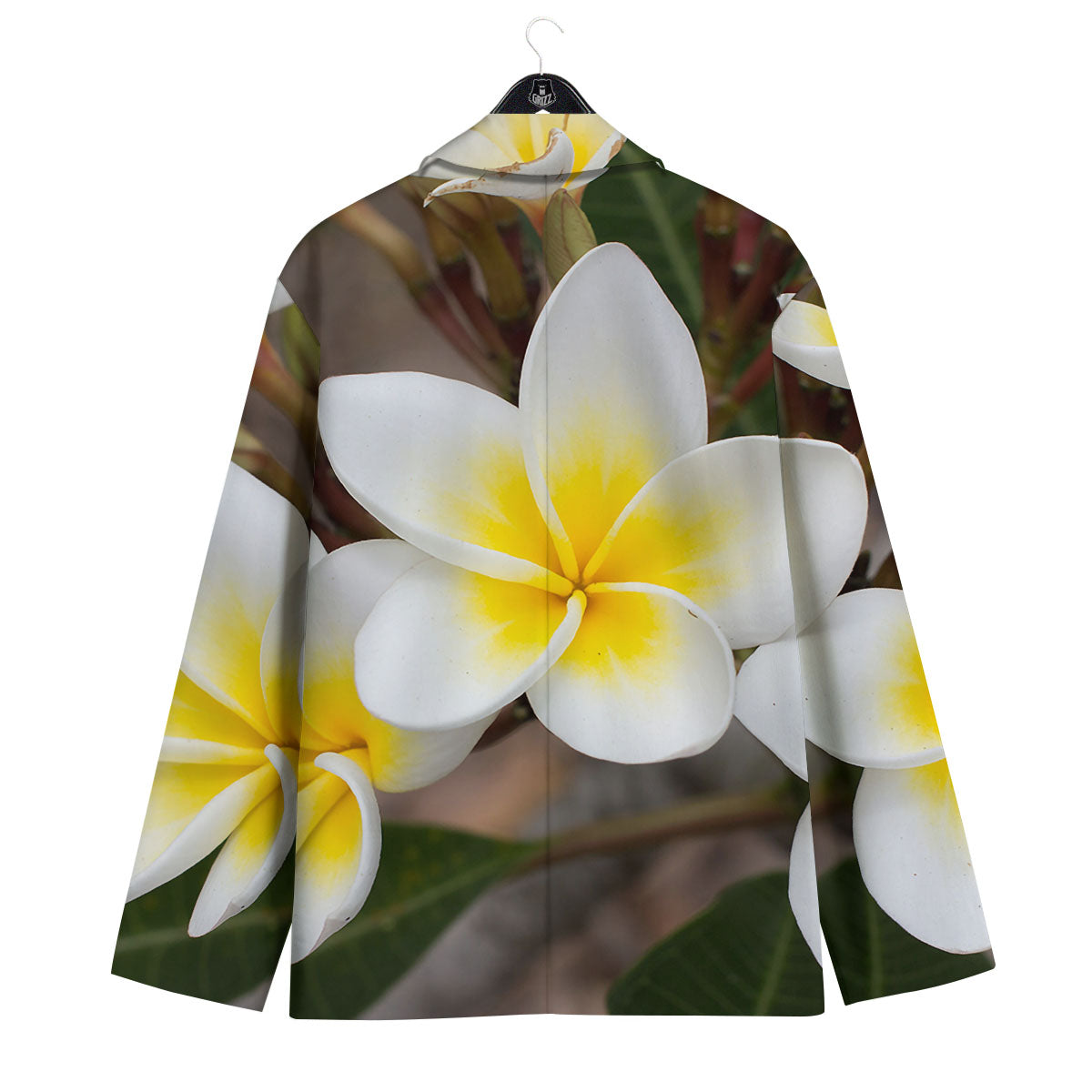 Flower Frangipani Print Men's Sport Coat-grizzshop