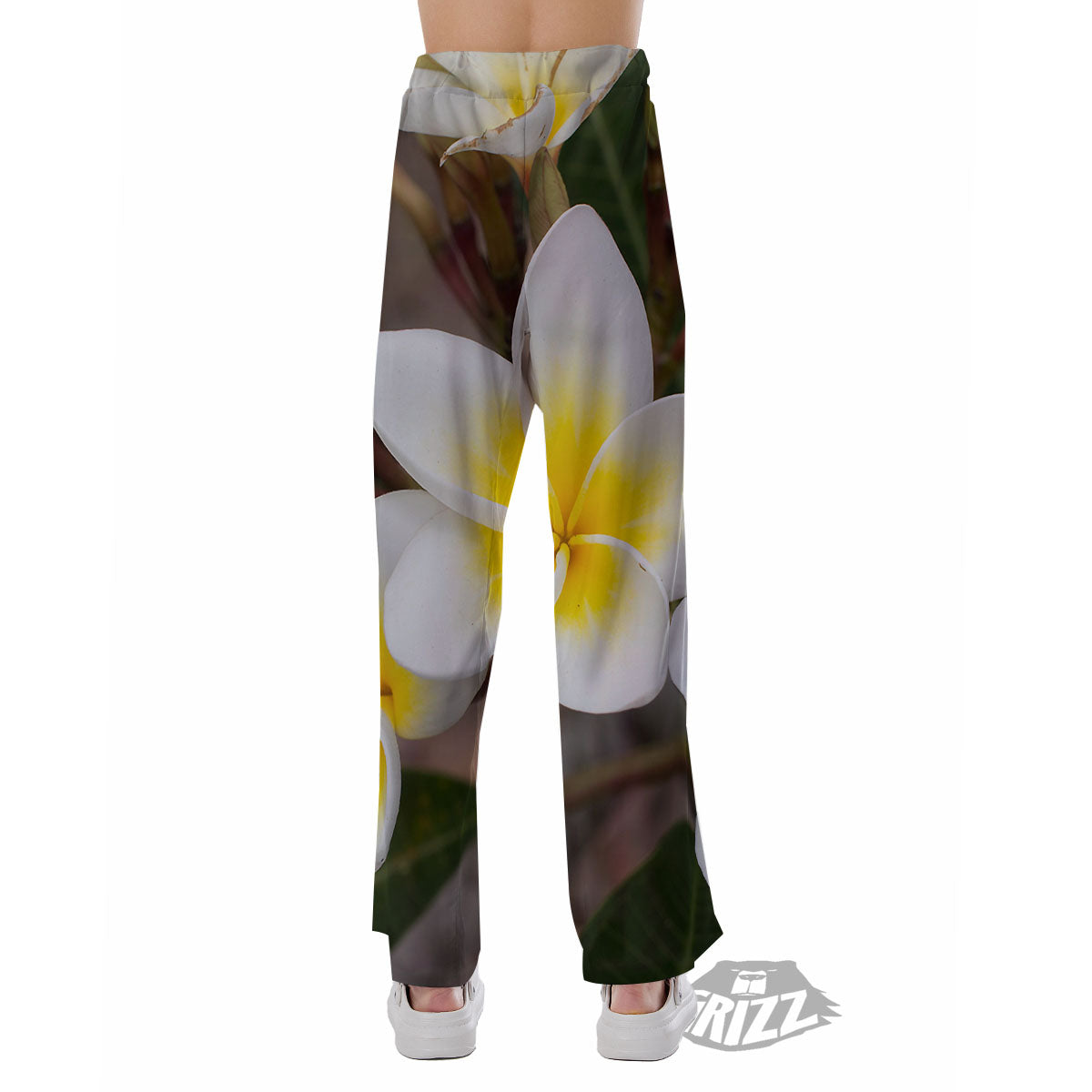 Flower Frangipani Print Pajama Pants-grizzshop