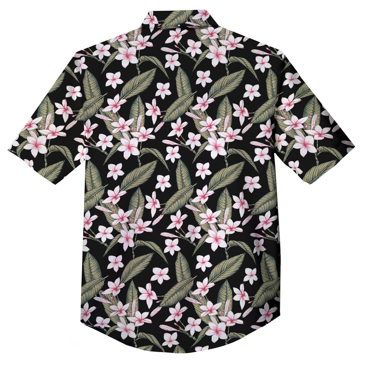 Flower Frangipani Print Pattern Button Up Shirt-grizzshop