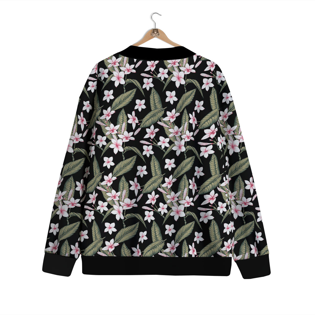 Flower Frangipani Print Pattern Cardigan-grizzshop