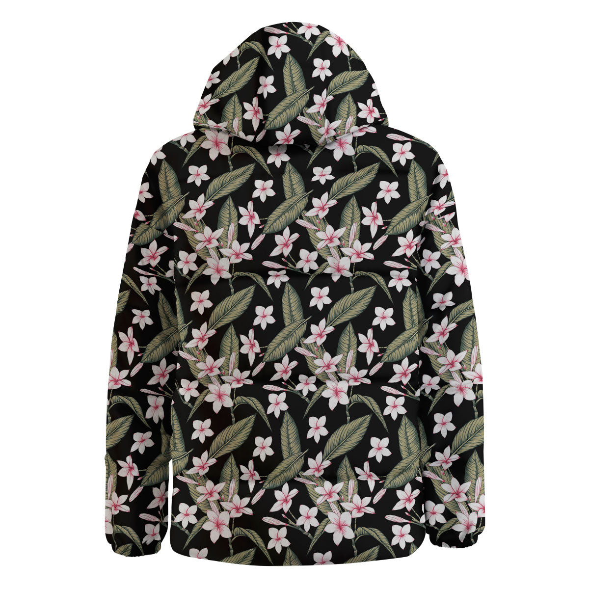 Flower Frangipani Print Pattern Down Jacket-grizzshop