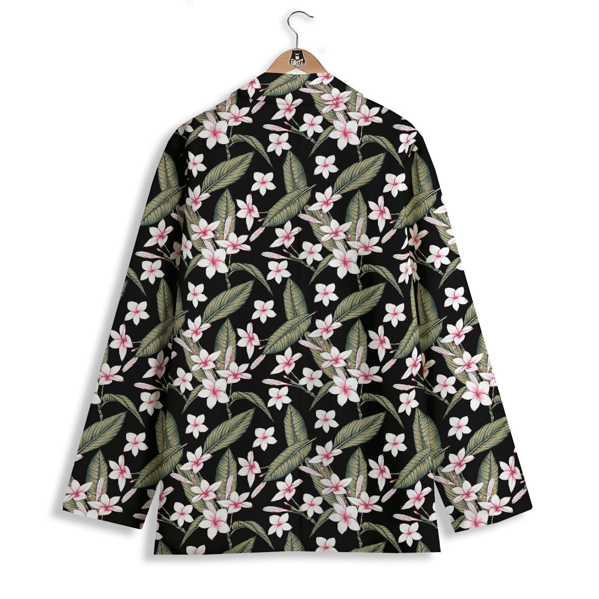 Flower Frangipani Print Pattern Women's Blazer-grizzshop