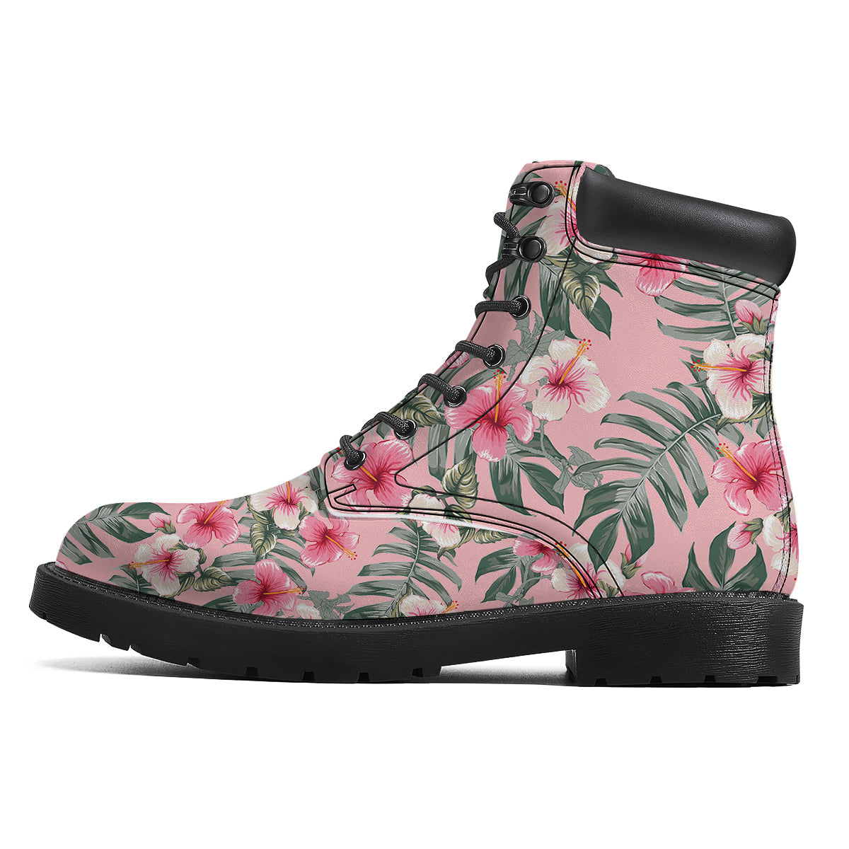 Flower Frangipani Tropical Print Pattern Boots-grizzshop
