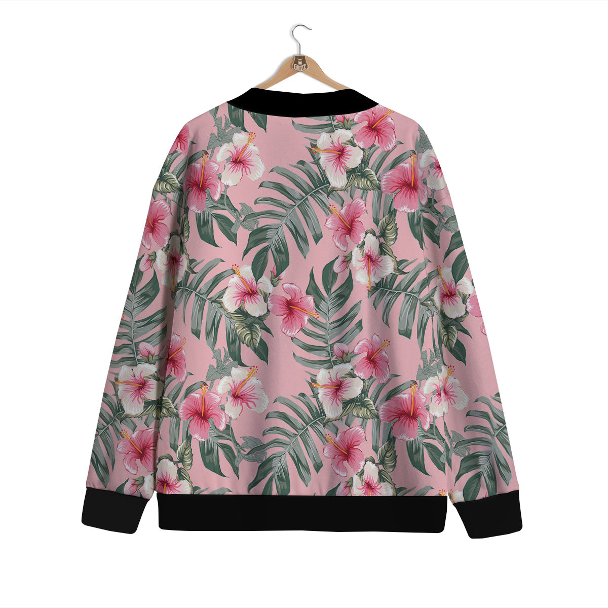Flower Frangipani Tropical Print Pattern Cardigan-grizzshop