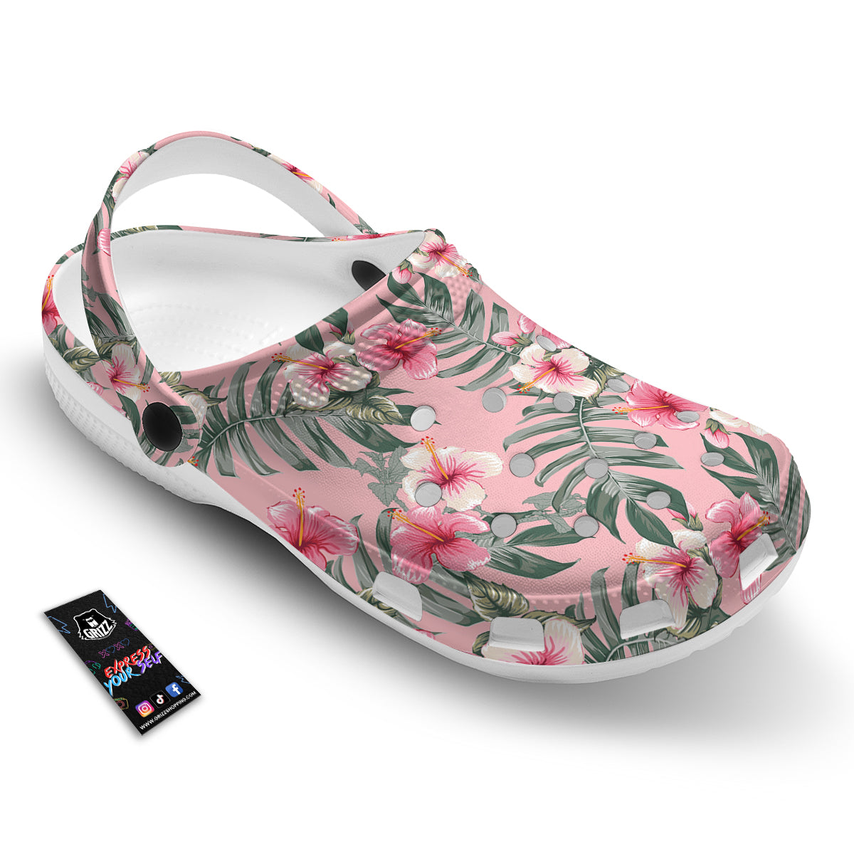 Flower Frangipani Tropical Print Pattern Clog-grizzshop
