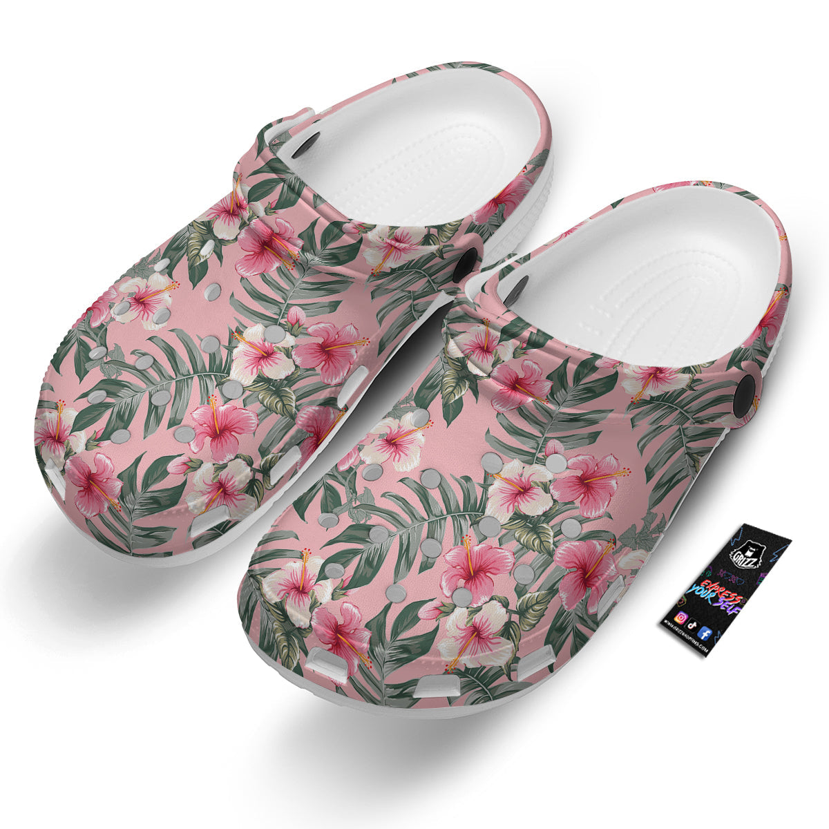 Flower Frangipani Tropical Print Pattern Clog-grizzshop