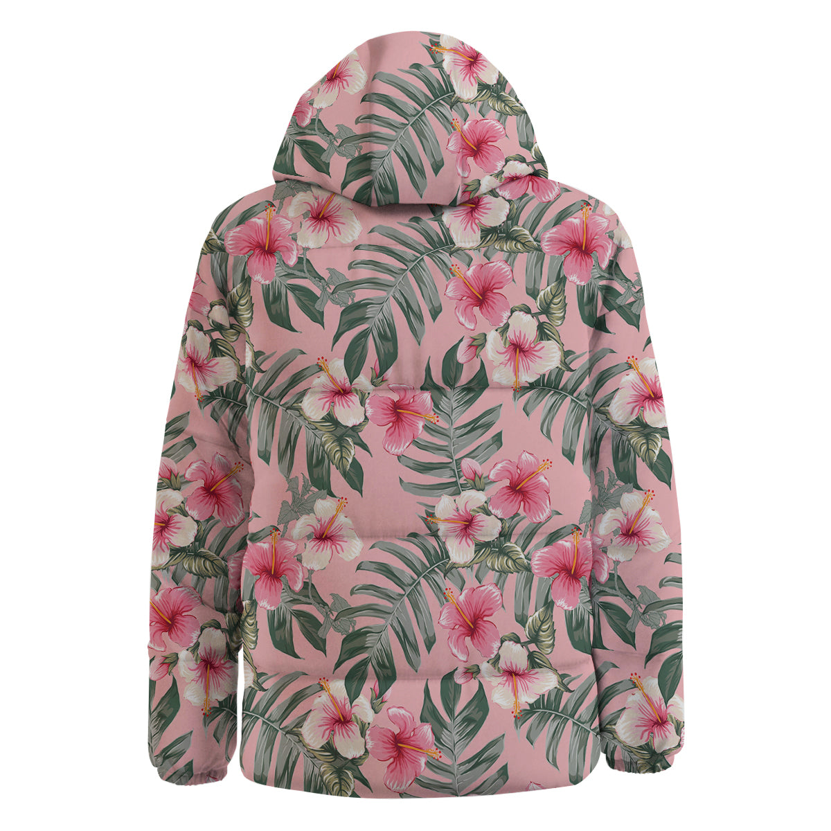 Flower Frangipani Tropical Print Pattern Down Jacket-grizzshop