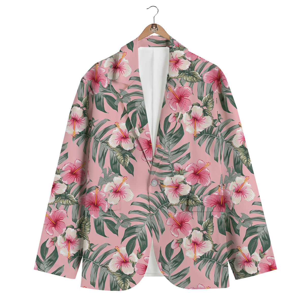 Flower Frangipani Tropical Print Pattern Men's Blazer-grizzshop