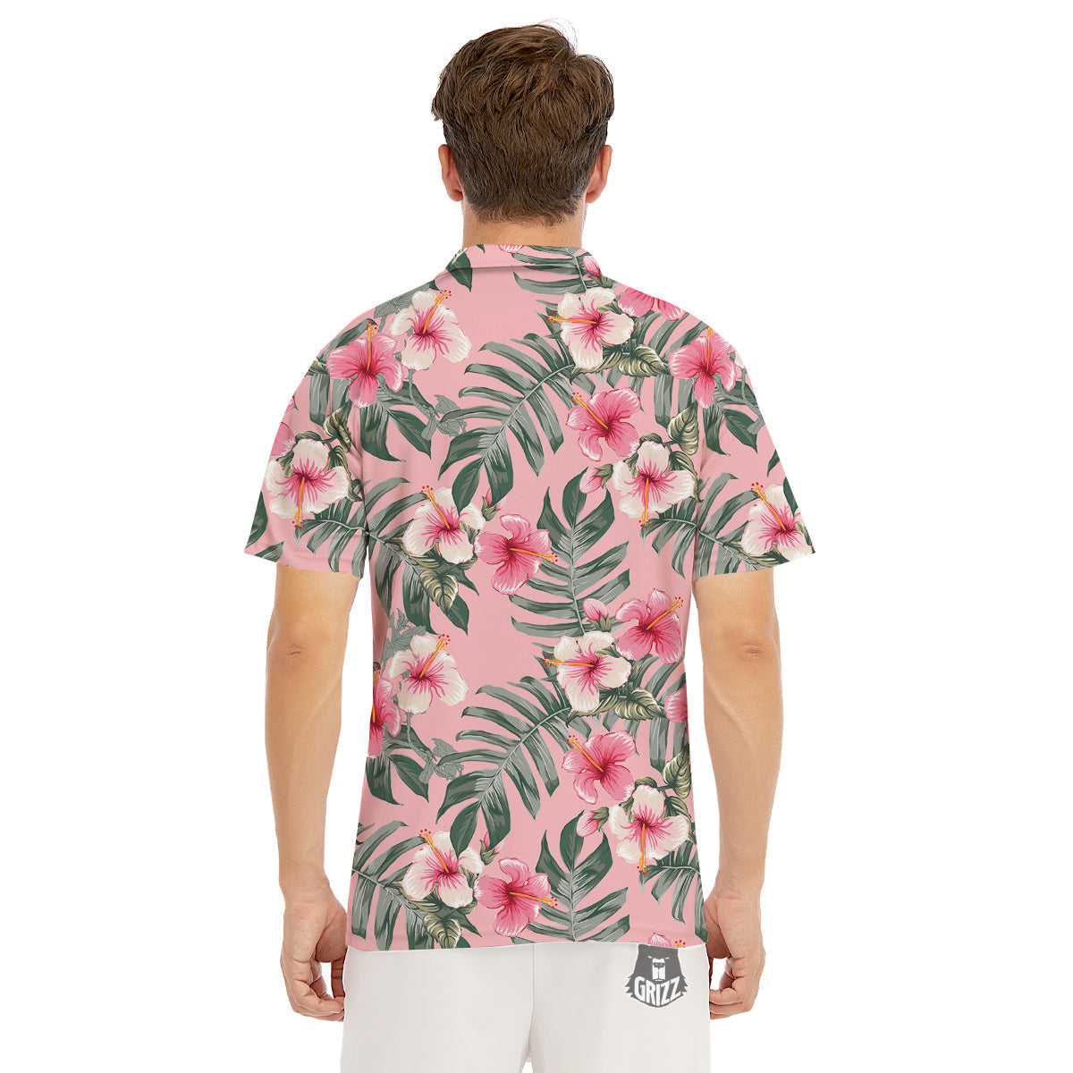 Flower Frangipani Tropical Print Pattern Men's Golf Shirts-grizzshop