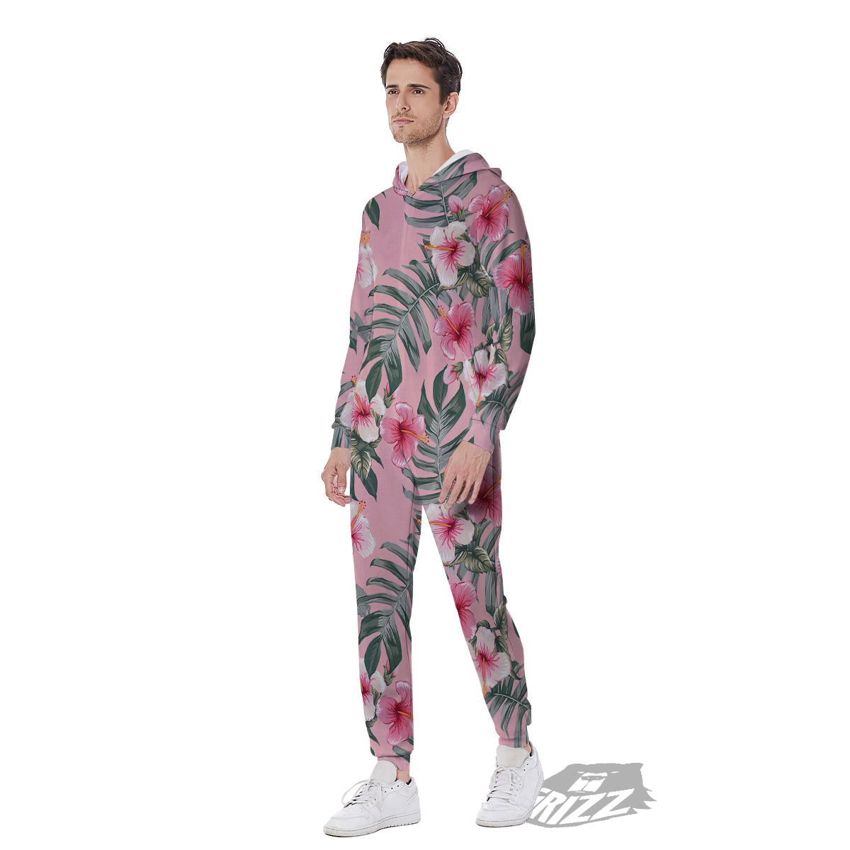 Flower Frangipani Tropical Print Pattern Men's Jumpsuit-grizzshop