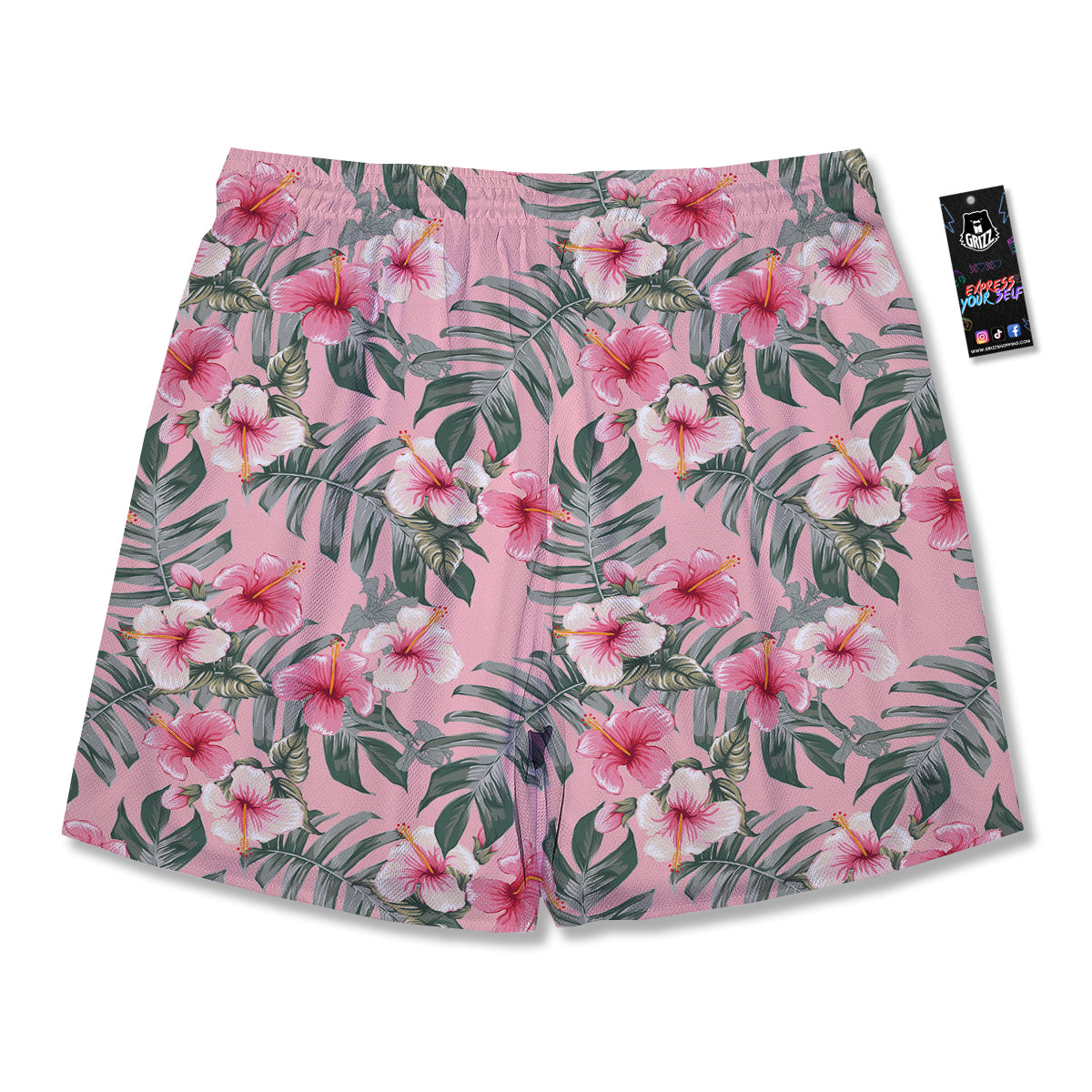 Flower Frangipani Tropical Print Pattern Men's Running Shorts-grizzshop