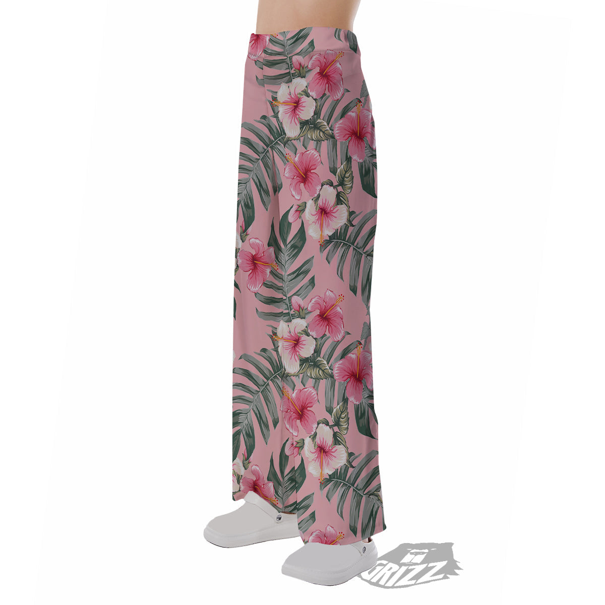 Flower Frangipani Tropical Print Pattern Pajama Pants-grizzshop