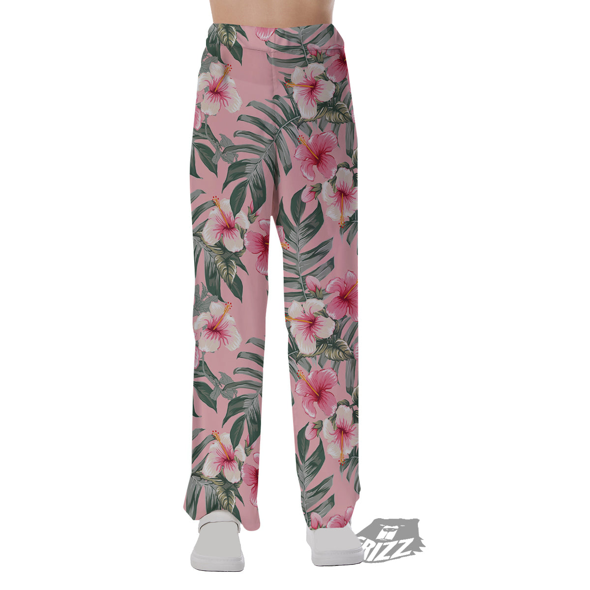Flower Frangipani Tropical Print Pattern Pajama Pants-grizzshop