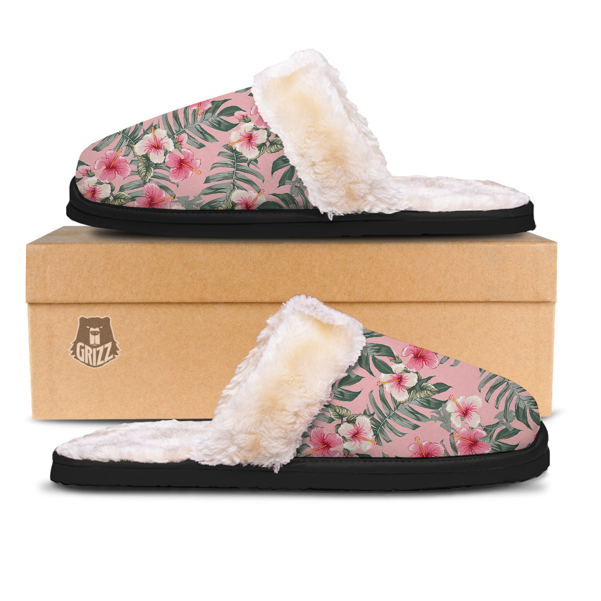 Flower Frangipani Tropical Print Pattern Slippers-grizzshop