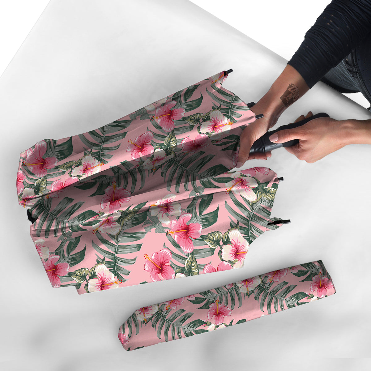 Flower Frangipani Tropical Print Pattern Umbrella-grizzshop