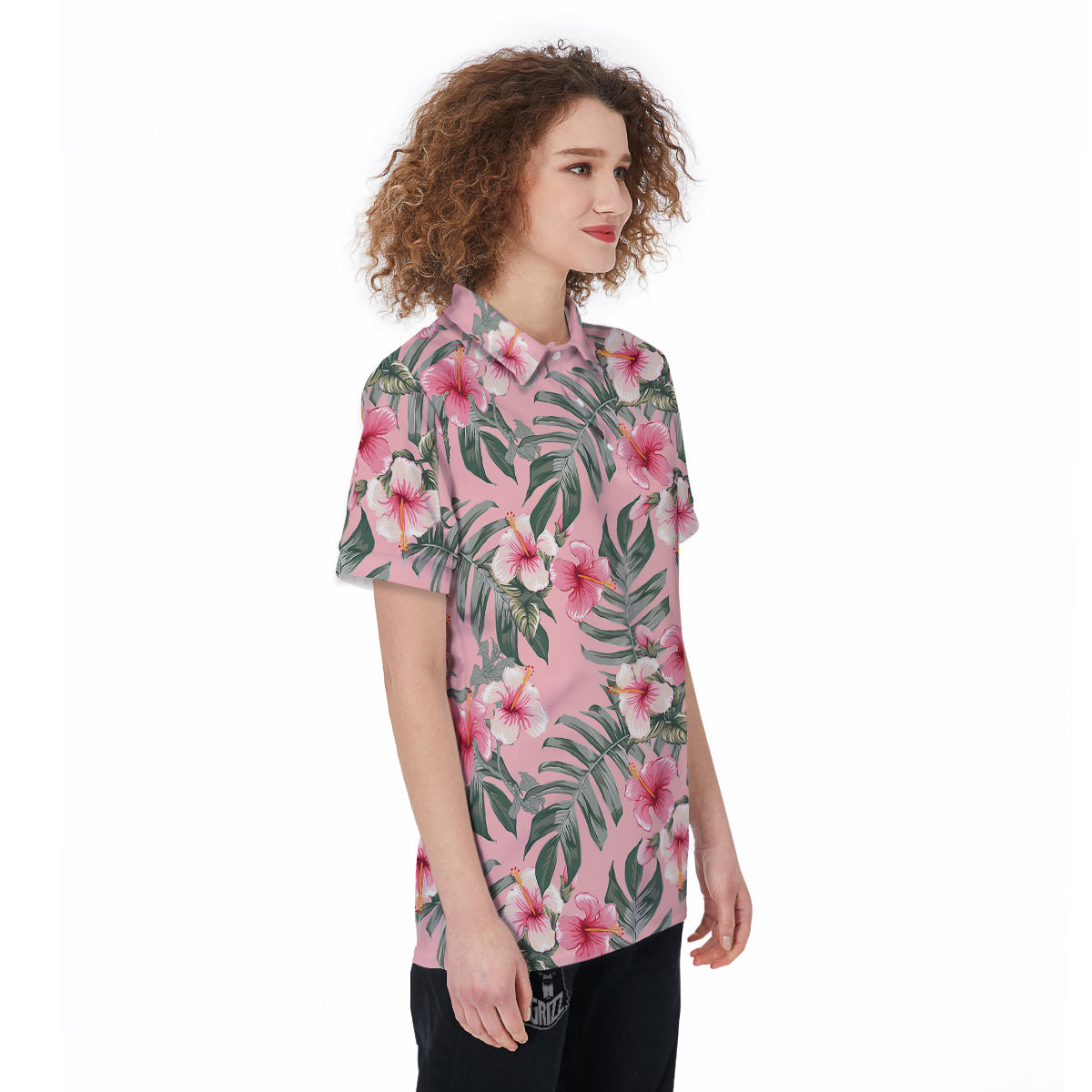 Flower Frangipani Tropical Print Pattern Women's Golf Shirts-grizzshop