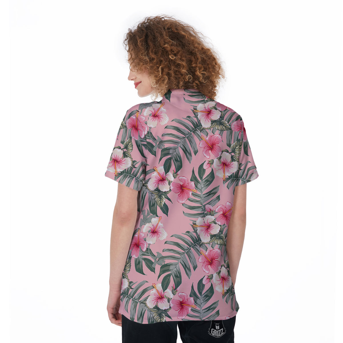 Flower Frangipani Tropical Print Pattern Women's Golf Shirts-grizzshop