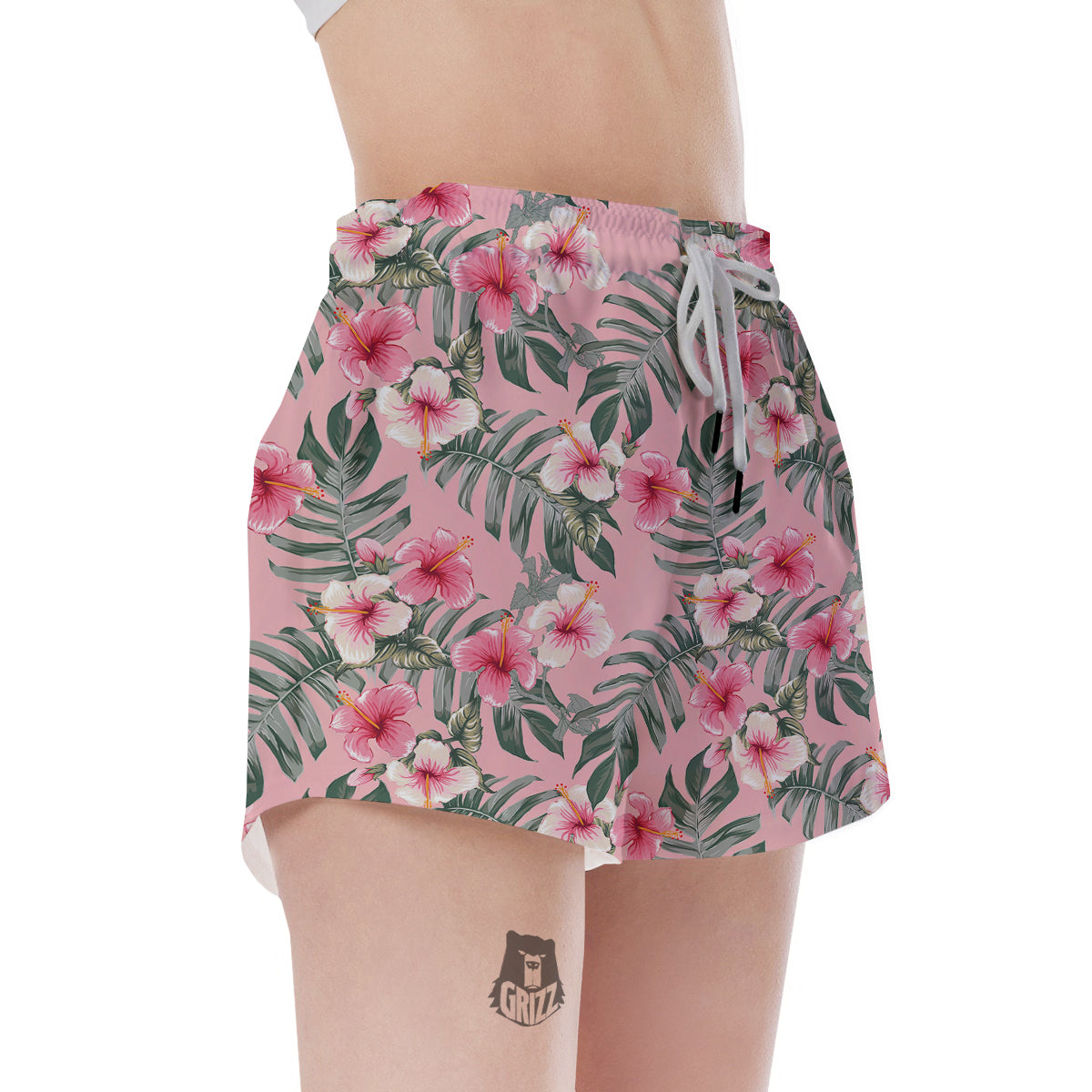 Flower Frangipani Tropical Print Pattern Women's Shorts-grizzshop