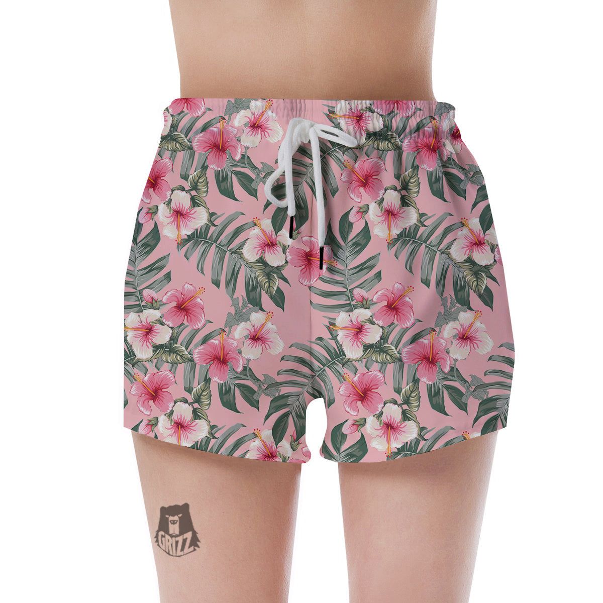 Flower Frangipani Tropical Print Pattern Women's Shorts-grizzshop