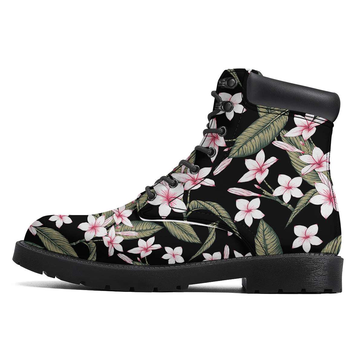 Flower Frangipani Watercolor Print Pattern Boots-grizzshop
