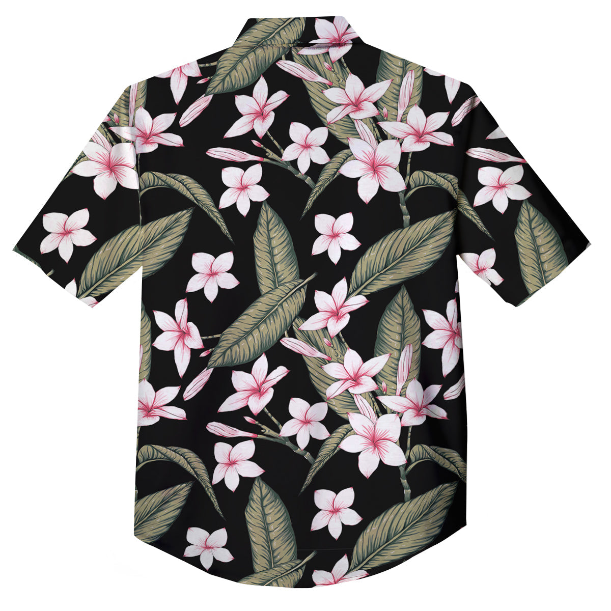 Flower Frangipani Watercolor Print Pattern Button Up Shirt-grizzshop