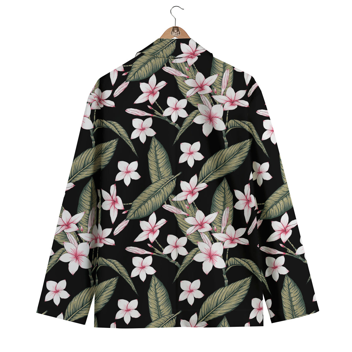 Flower Frangipani Watercolor Print Pattern Men's Blazer-grizzshop