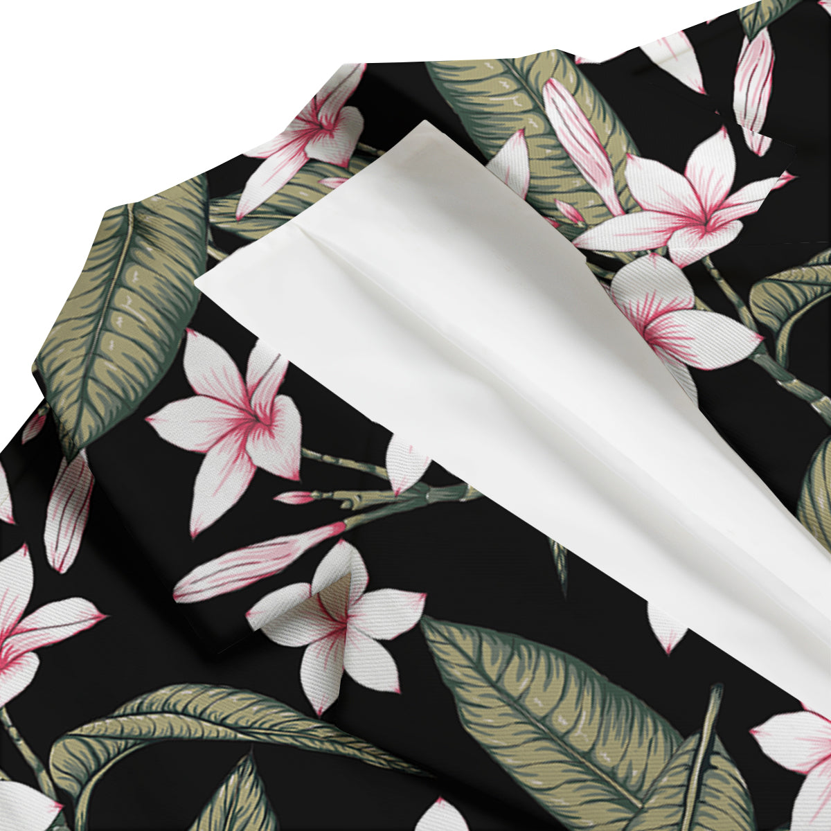 Flower Frangipani Watercolor Print Pattern Men's Blazer-grizzshop