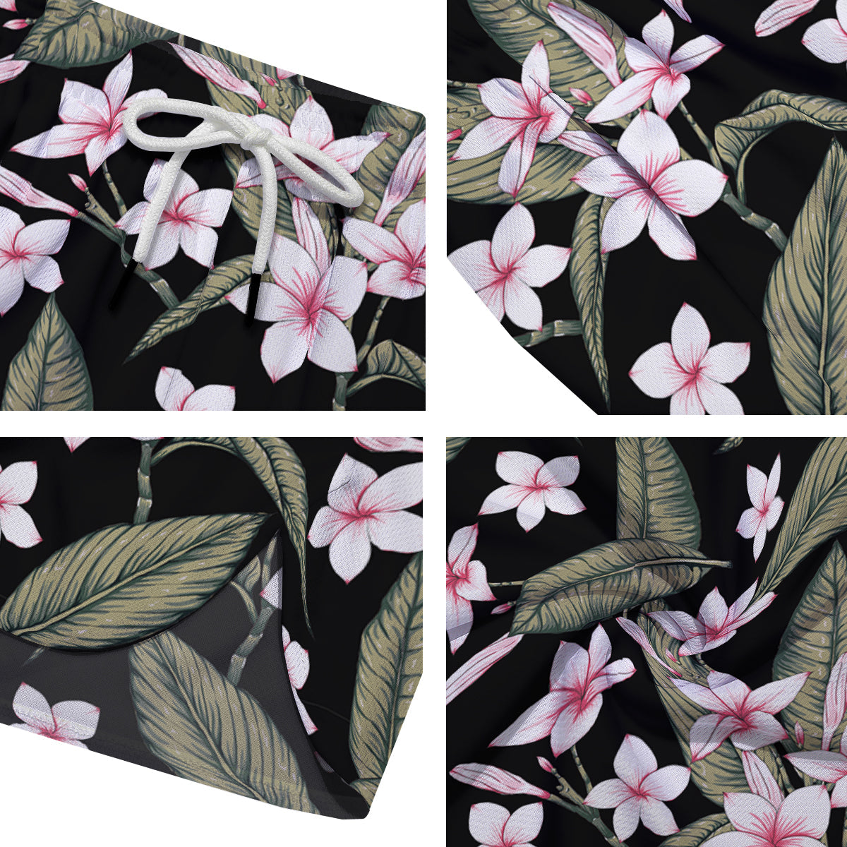Flower Frangipani Watercolor Print Pattern Men's Running Shorts-grizzshop