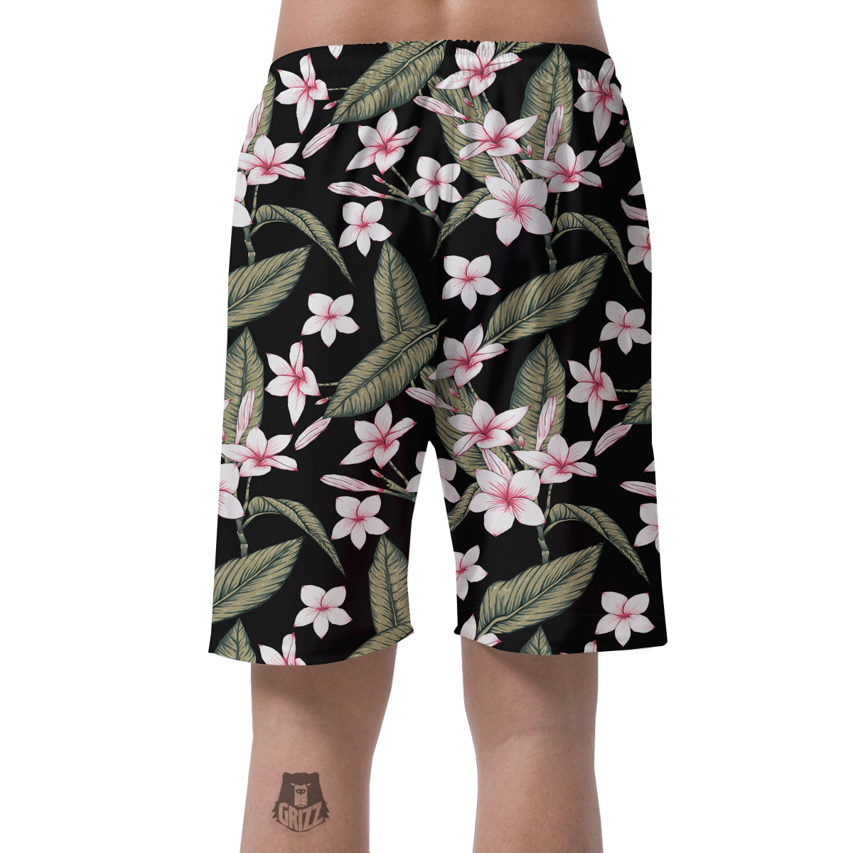 Flower Frangipani Watercolor Print Pattern Men's Shorts-grizzshop