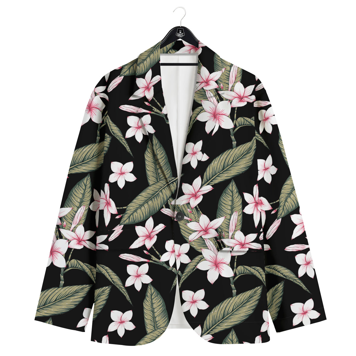 Flower Frangipani Watercolor Print Pattern Men's Sport Coat-grizzshop