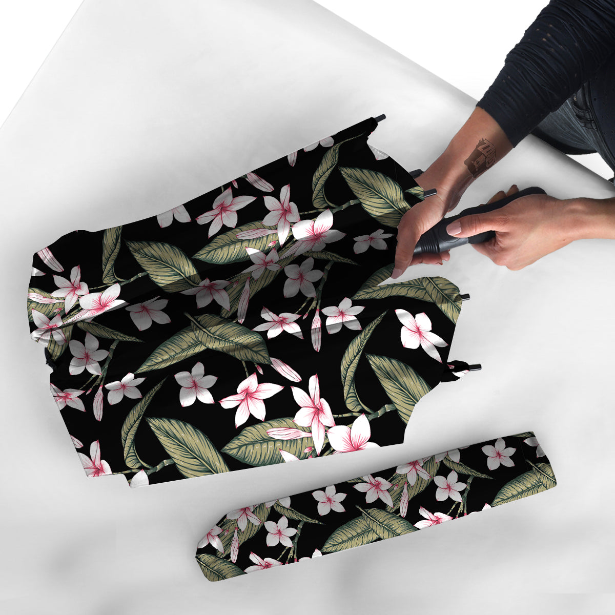 Flower Frangipani Watercolor Print Pattern Umbrella-grizzshop