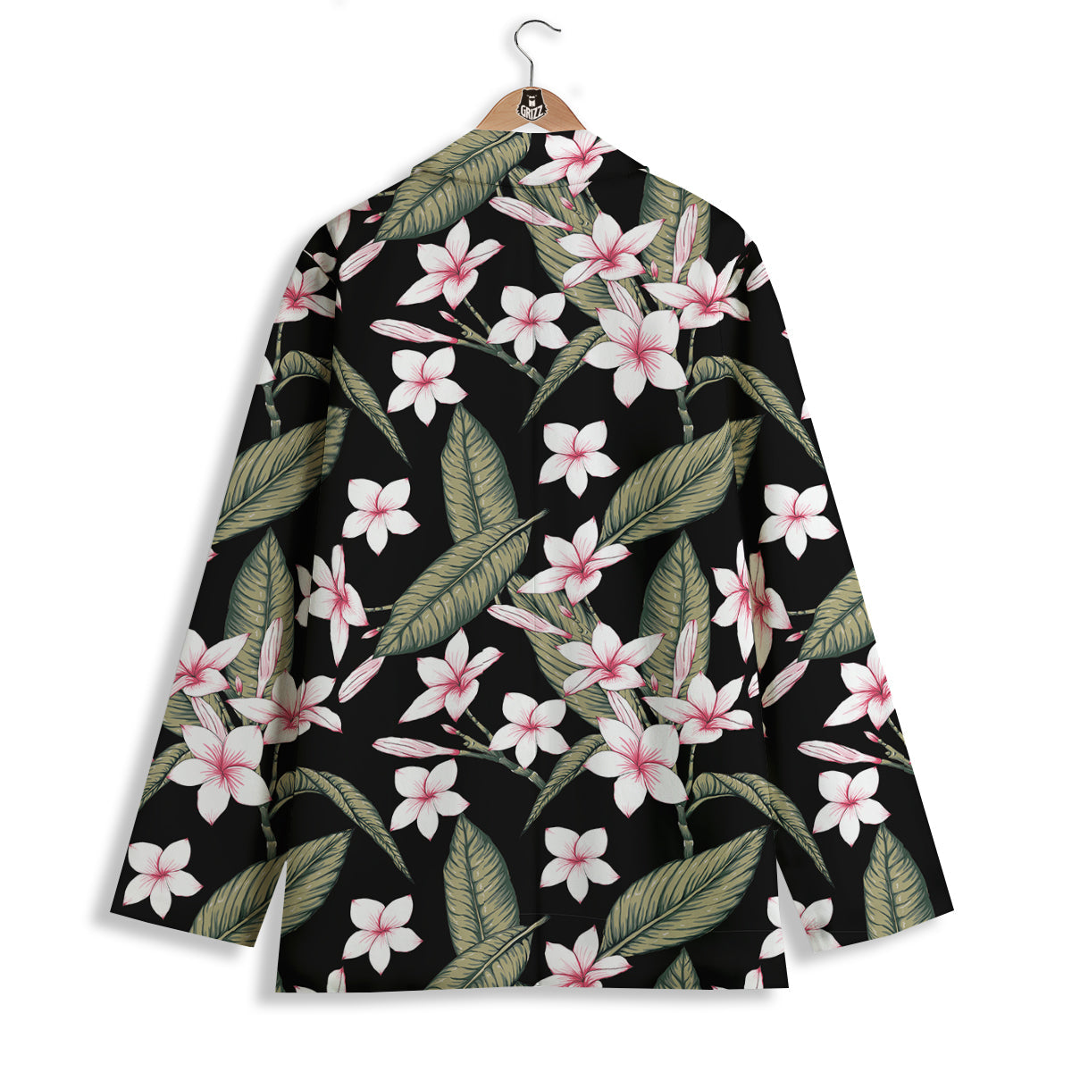 Flower Frangipani Watercolor Print Pattern Women's Blazer-grizzshop