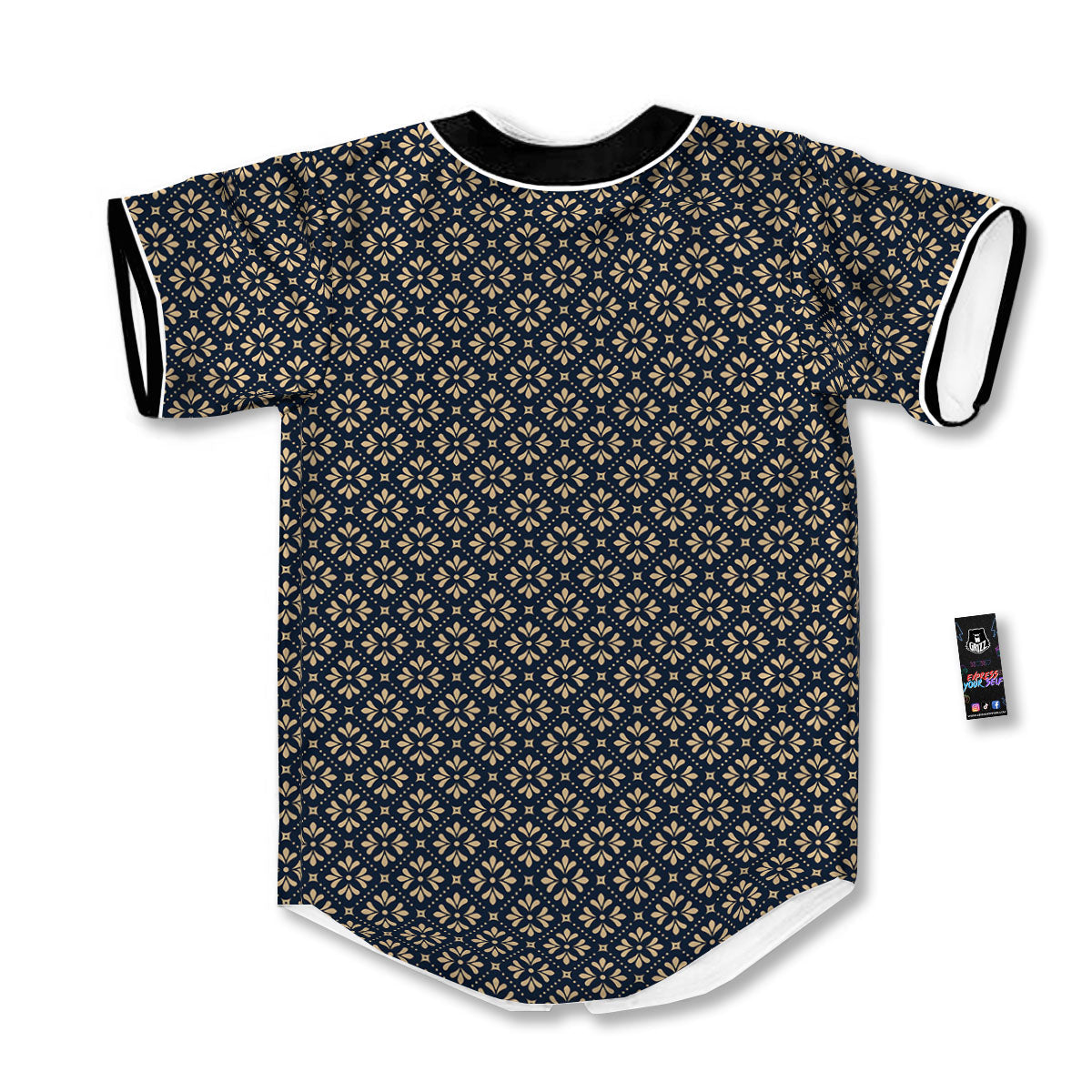 Flower Geometric Dot Print Pattern Baseball Jersey-grizzshop