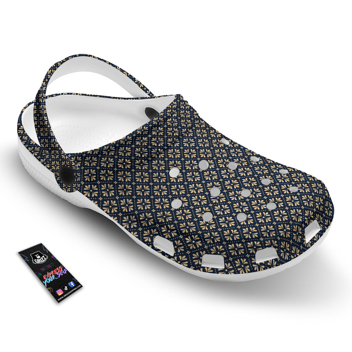 Flower Geometric Dot Print Pattern Clog-grizzshop
