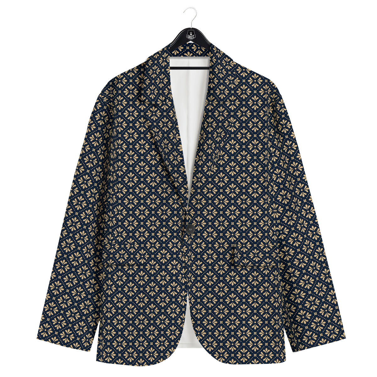 Flower Geometric Dot Print Pattern Men's Sport Coat-grizzshop