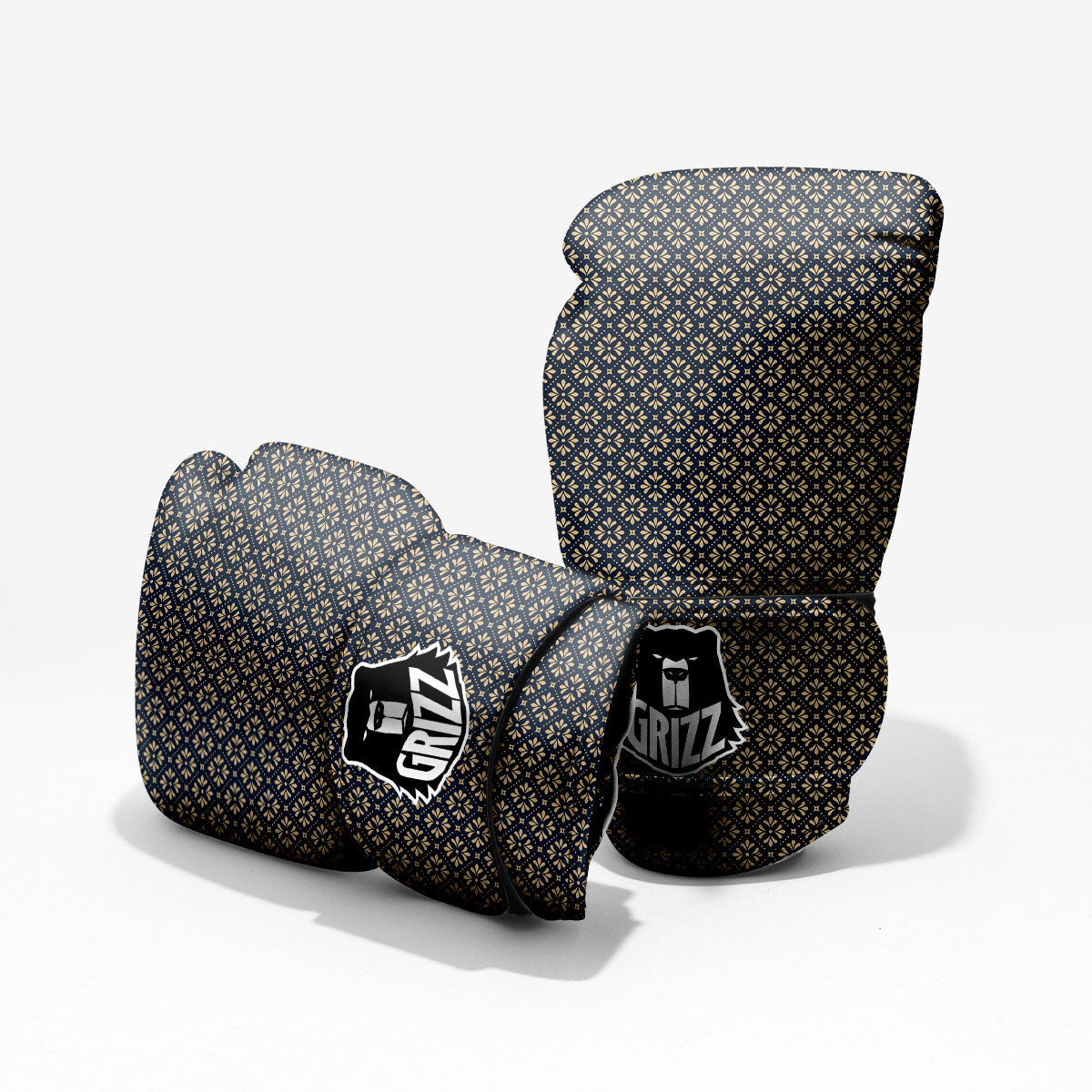 Flower Geometric Dot Print Pattern Sparring Gloves-grizzshop