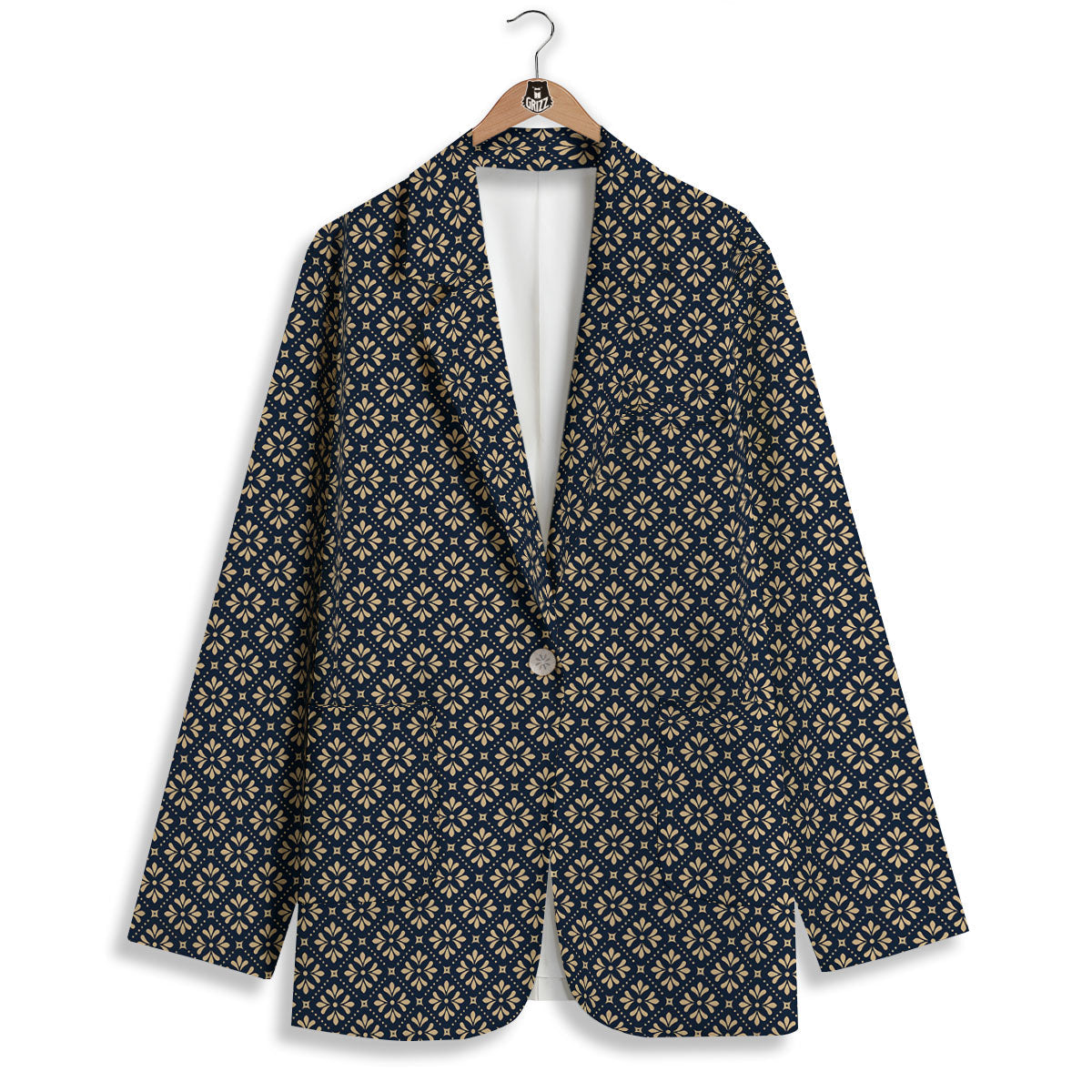Flower Geometric Dot Print Pattern Women's Blazer-grizzshop