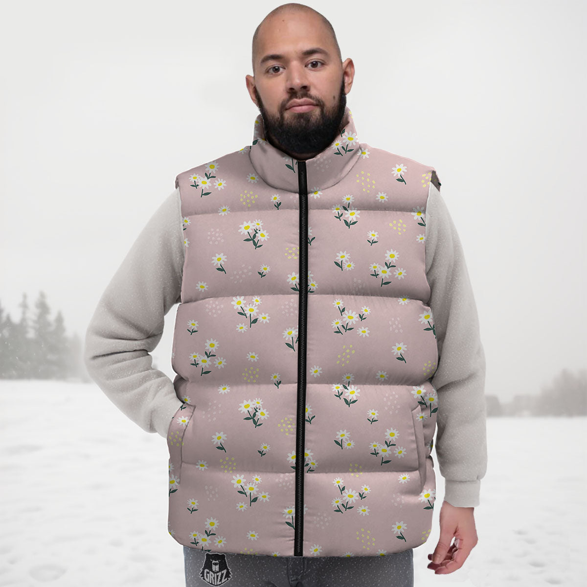 Flower Girly Spring Print Pattern Down Vest-grizzshop